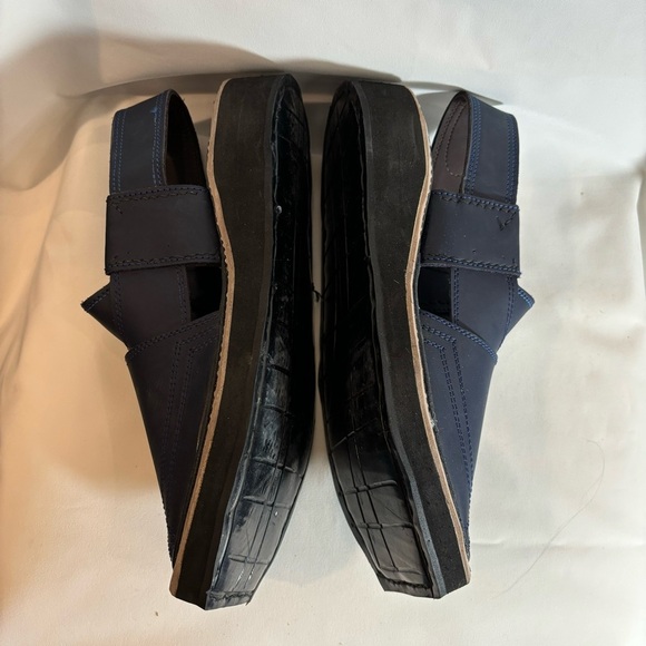 SANDALS Sz 9 Handmade Square Front Cross Top Leather Rubber Sole Adjustable - Picture 4 of 11